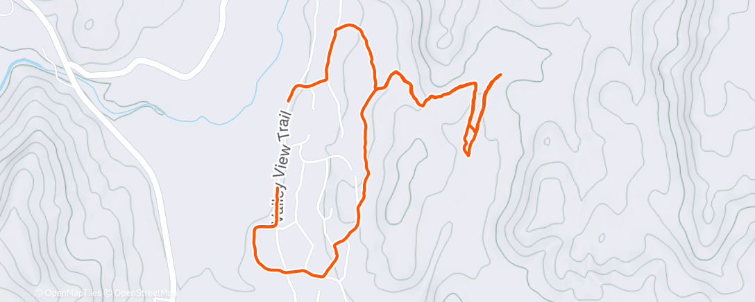 Map of the activity, Afternoon Run