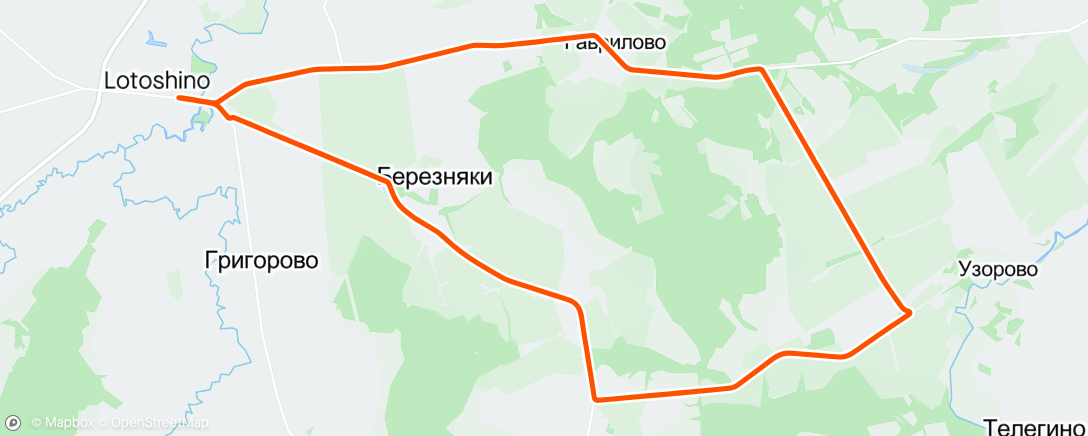 Kaart van de activiteit “ГФ Лотошино, Заезд 53км”