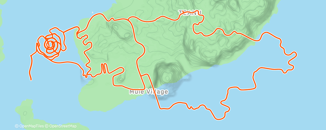 Карта физической активности (Zwift - Group Ride: Rapha Festive 500 with Genie @ 3.7 W/KG on Triple Flat Loops in Watopia)