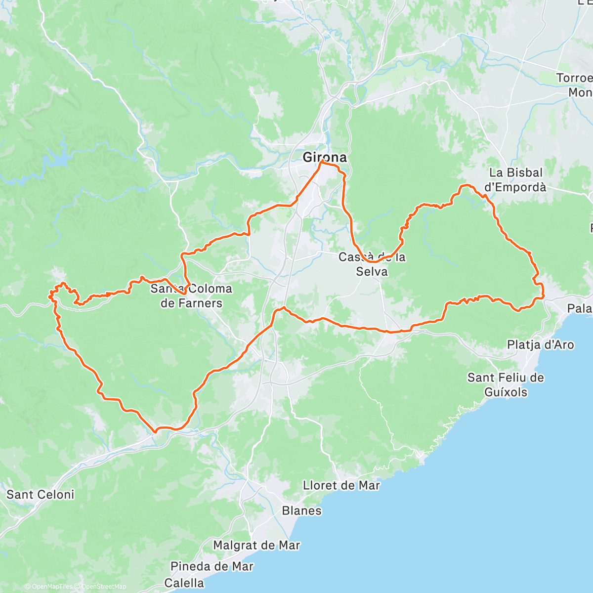 Map of the activity, Cycling