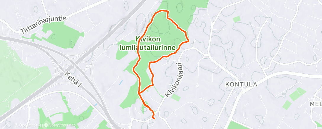 Map of the activity, Afternoon Hike