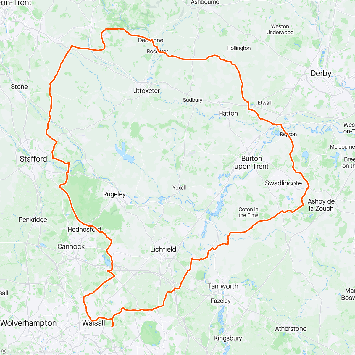 Mapa de la actividad (Morning Ride - Alton)