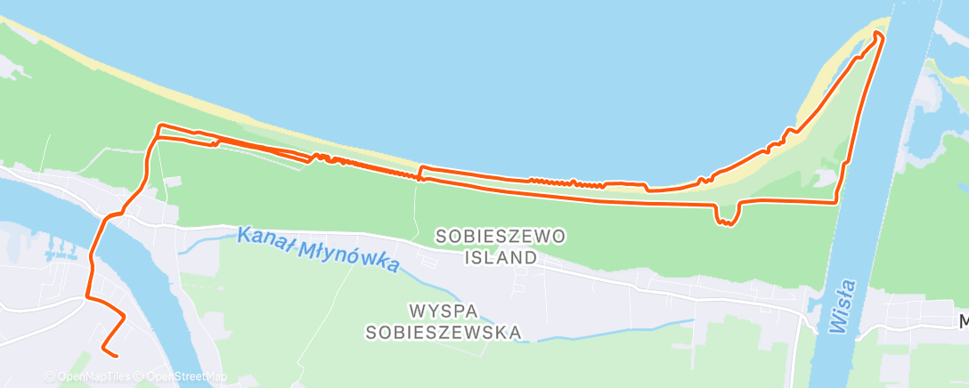 Map of the activity, Afternoon Run