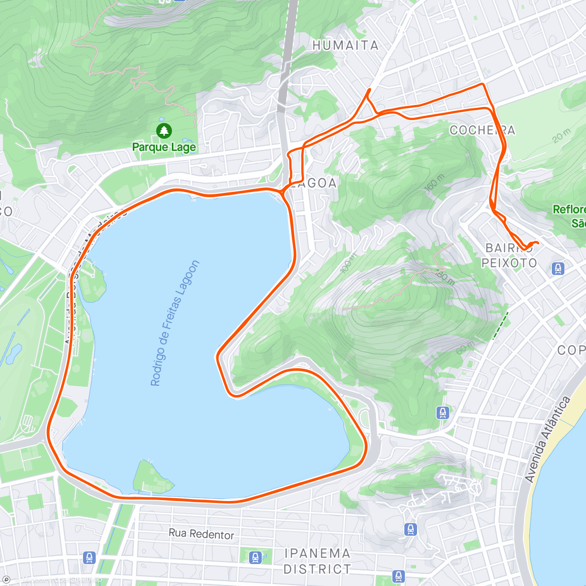 Map of the activity, Giro na Lagoa com Guga e a turma da Tijuca Cachorro Louco!