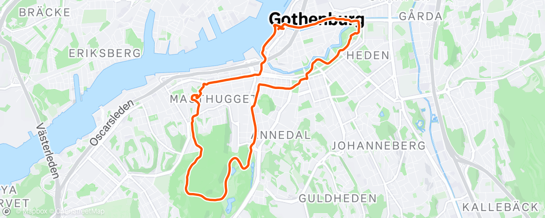 Map of the activity, Gothenburg sightseeing