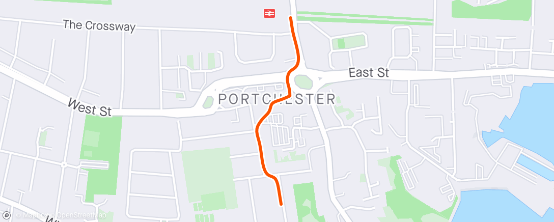 Map of the activity, Walk to Portchester station 🚉