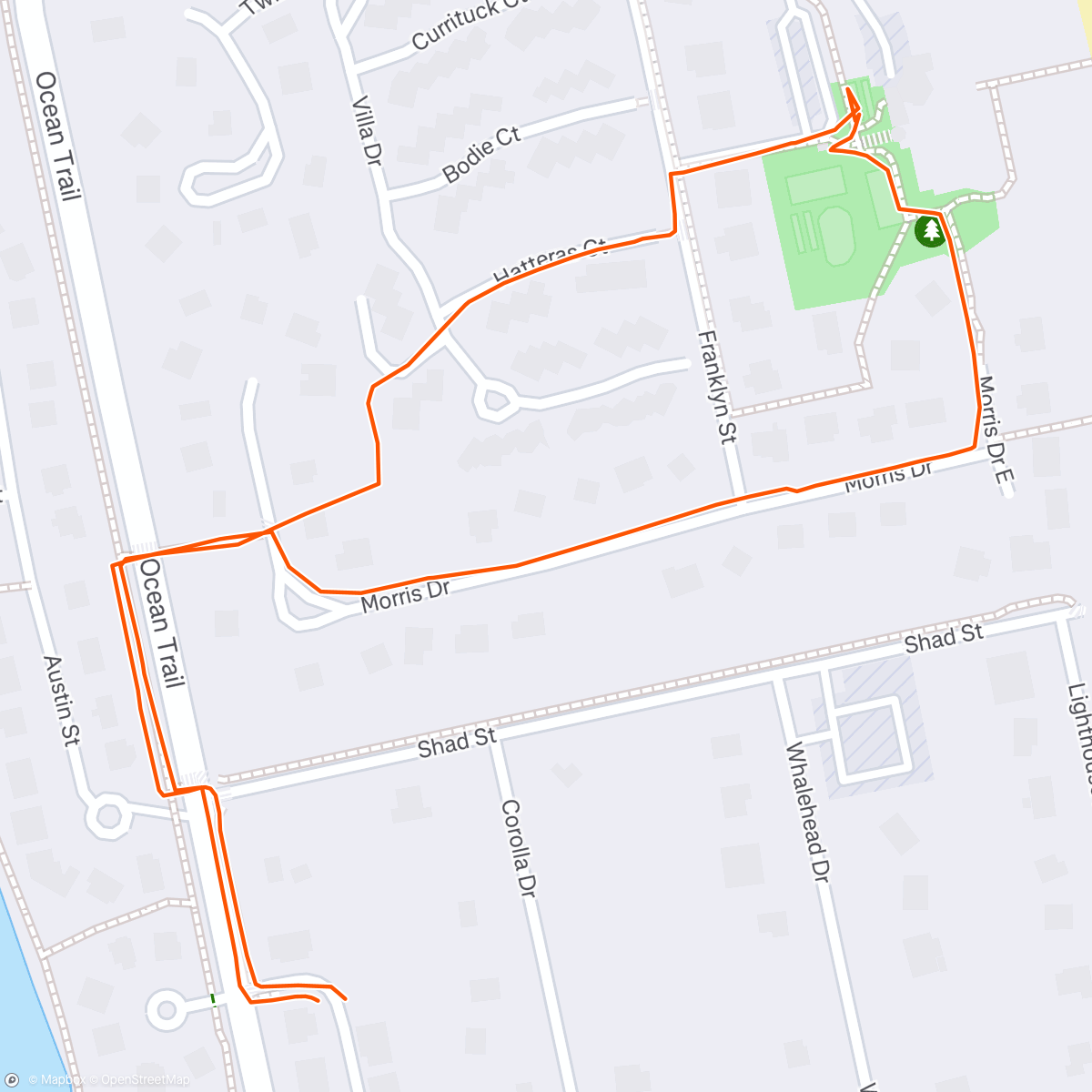 Map of the activity, shuffleboard