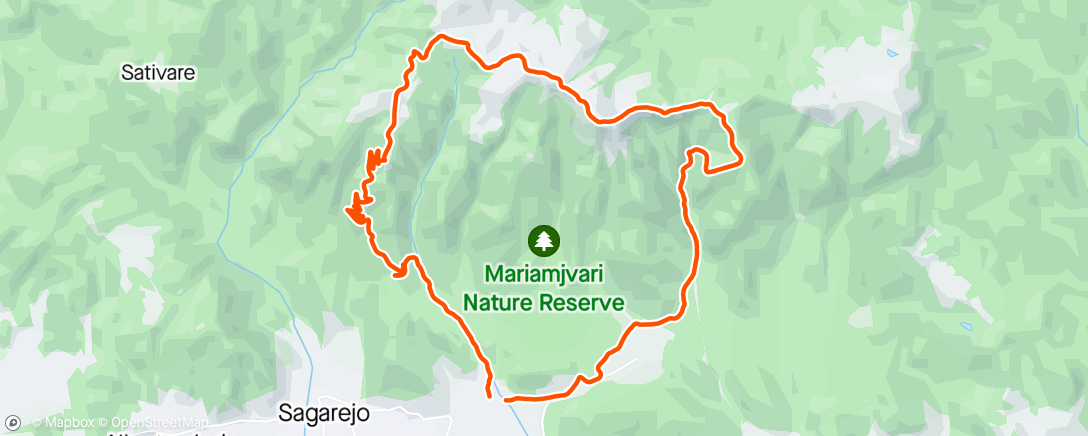 Mapa de la actividad, Mariamjavari hike