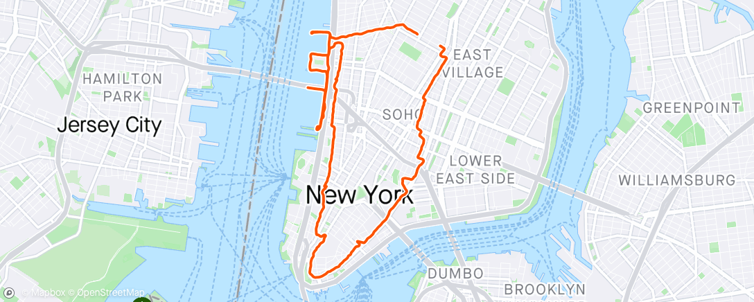Carte de l'activité walk thru Lower Manhattan counterclockwise