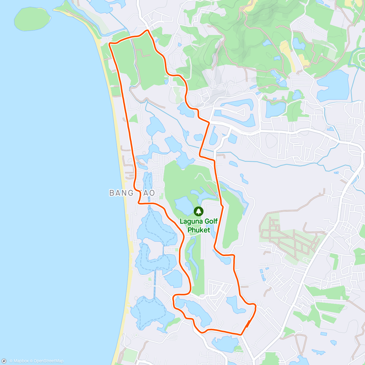 Map of the activity, Afternoon Run - passing by Z-Coaching in Phuket