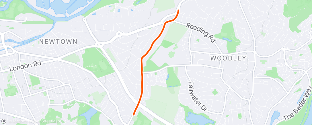 Map of the activity, Afternoon Run w pack