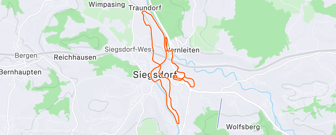 Mapa de la actividad, Abendjog bei minus 12