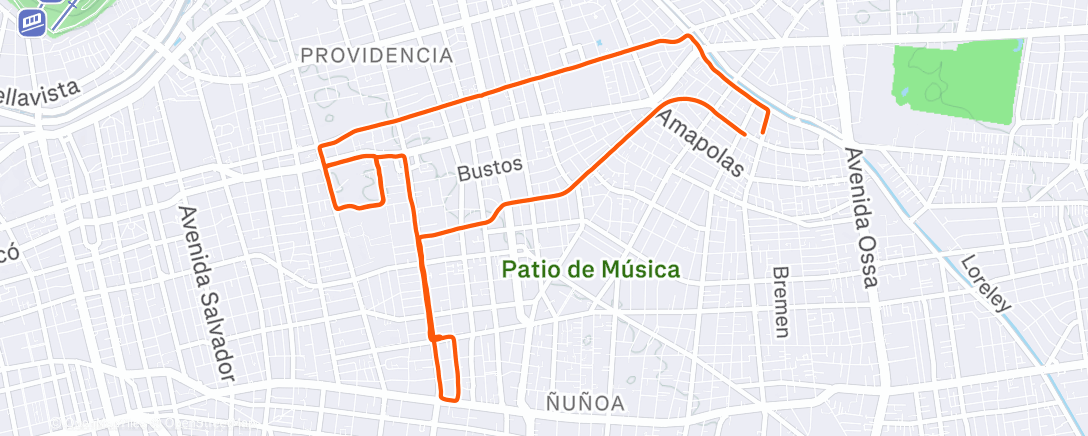 Map of the activity, Morning Run