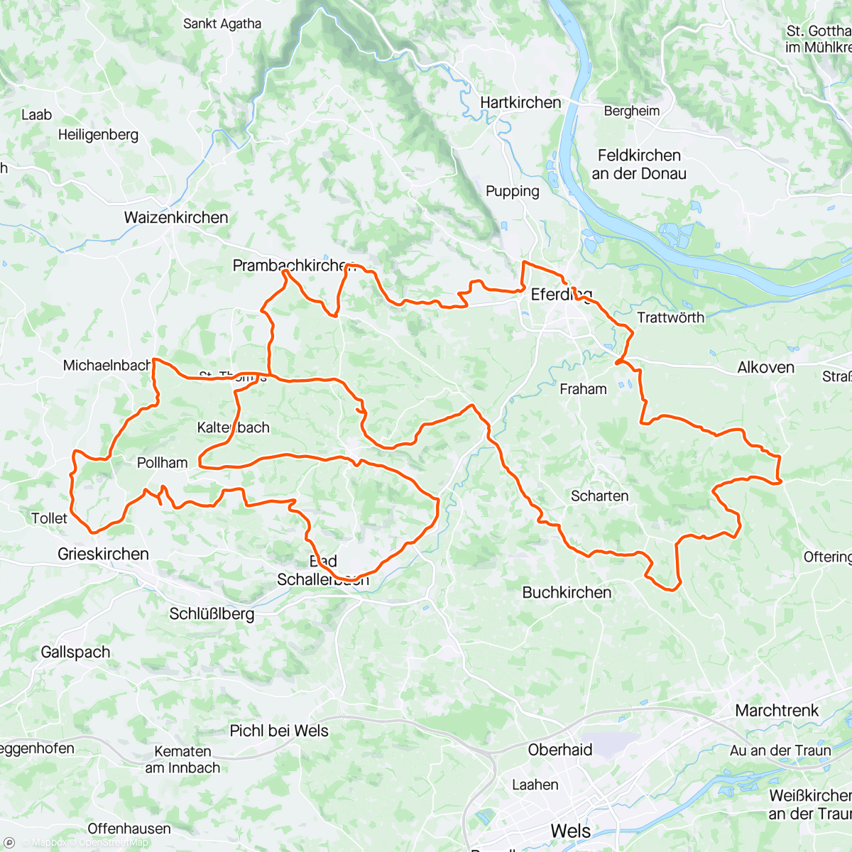Map of the activity, Kirschblüten Radklassik