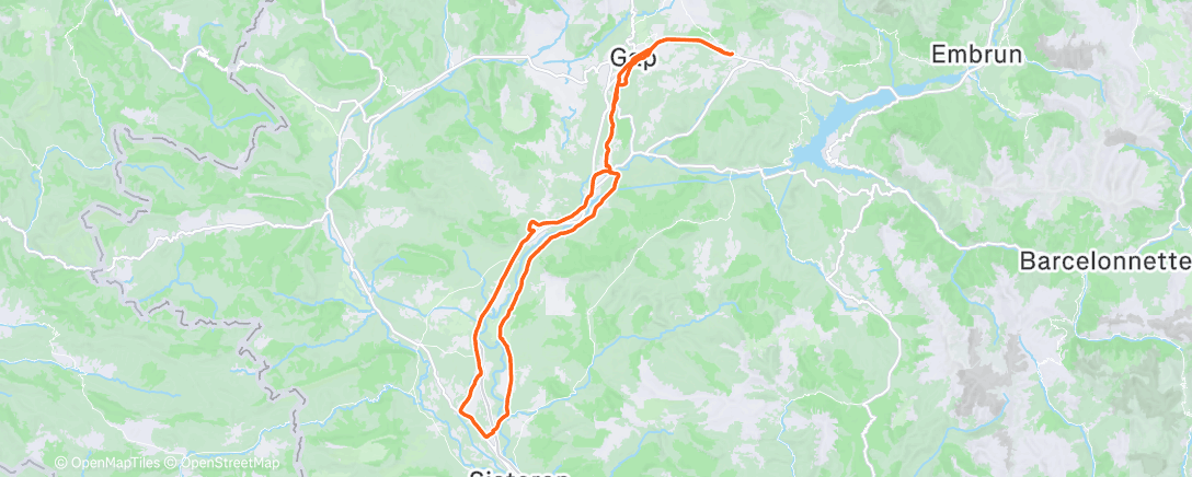 Map of the activity, Sortie longue sous la pluie,trempé et gelé aucun plaisir mais idéal pour faire bosser le mental