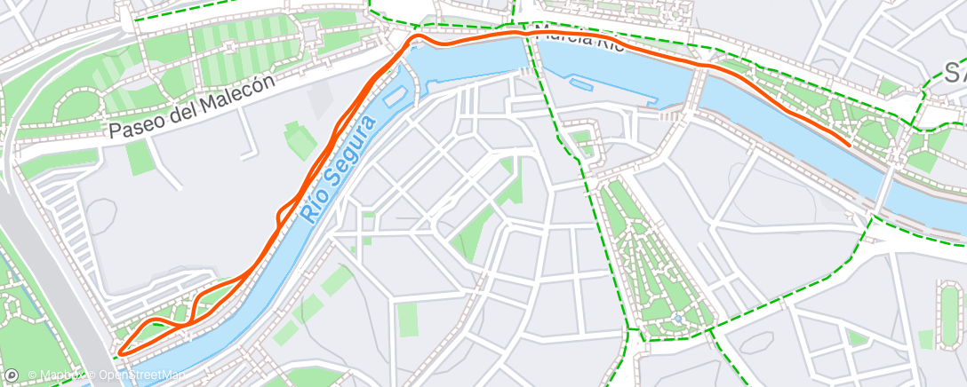 Map of the activity, Afternoon Run
