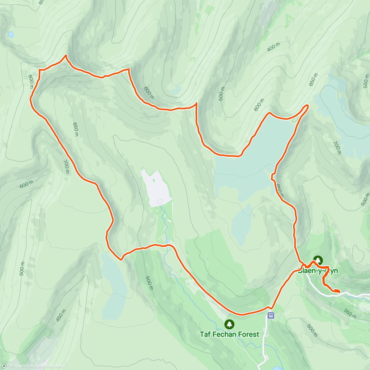 Map of the activity, Awesome hike up around the Fans