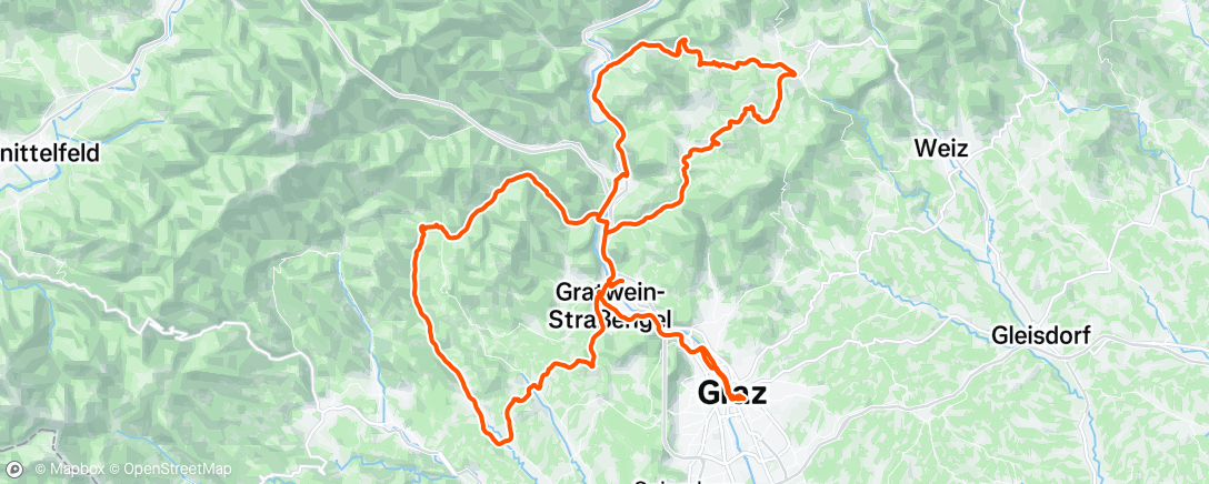 Map of the activity, Lunch Ride