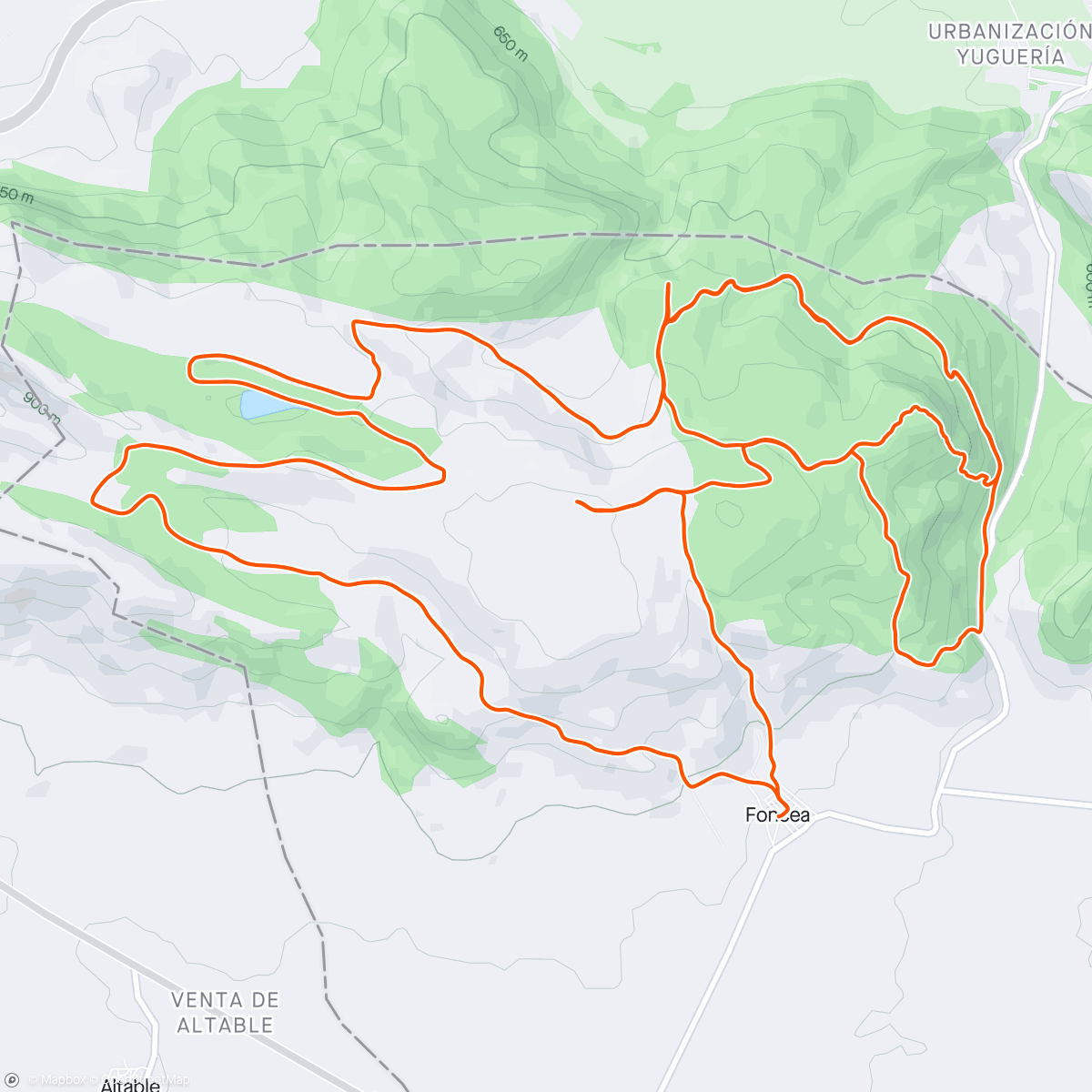 アクティビティ「Carrera de montaña matutina」の地図