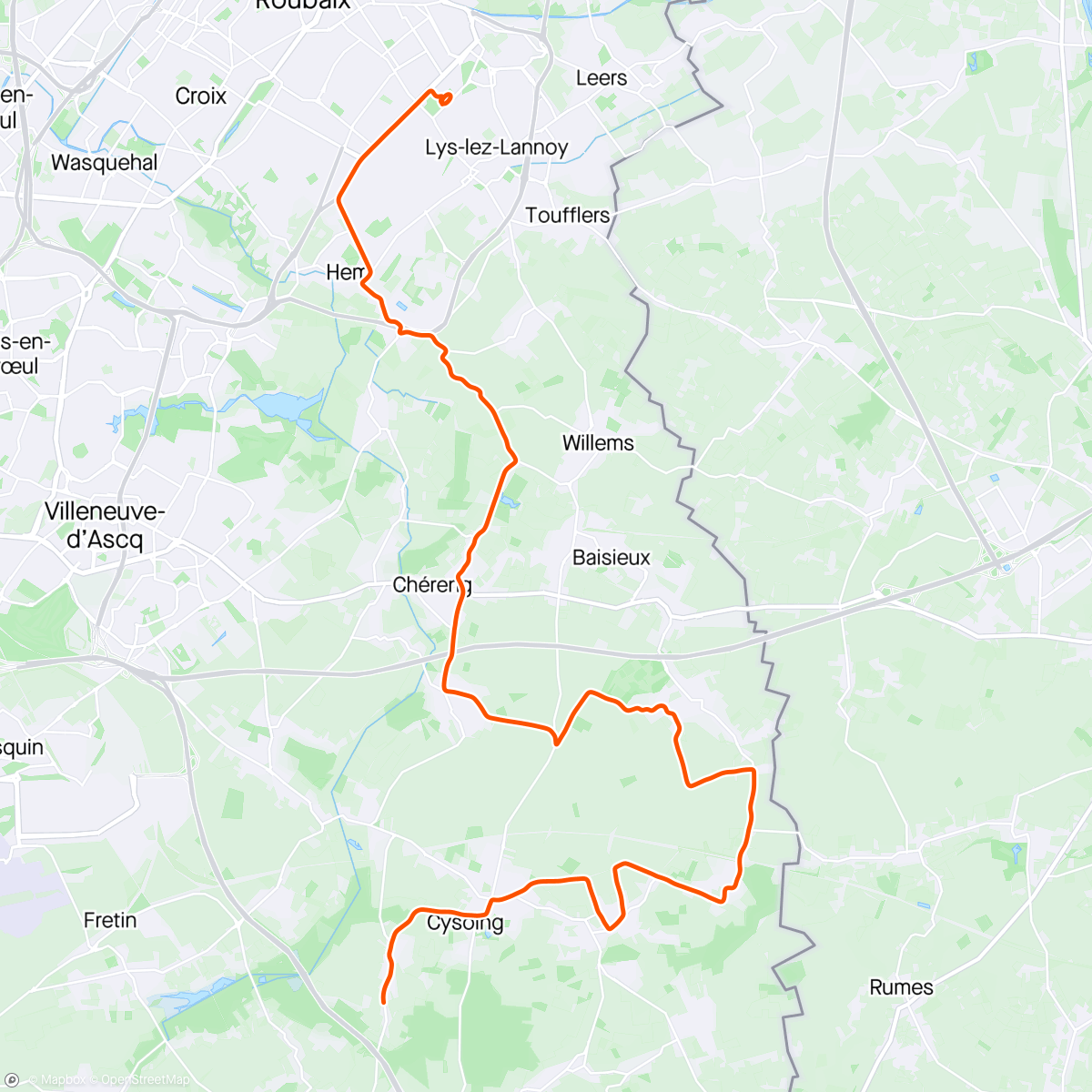 Map of the activity, BKOOL - Paris - Roubaix 2019