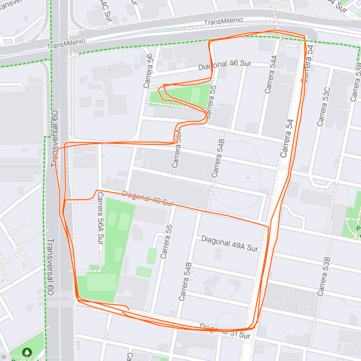 Map of the activity, 5K