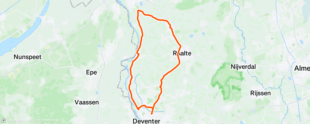 Map of the activity, Rustige maandag rit
