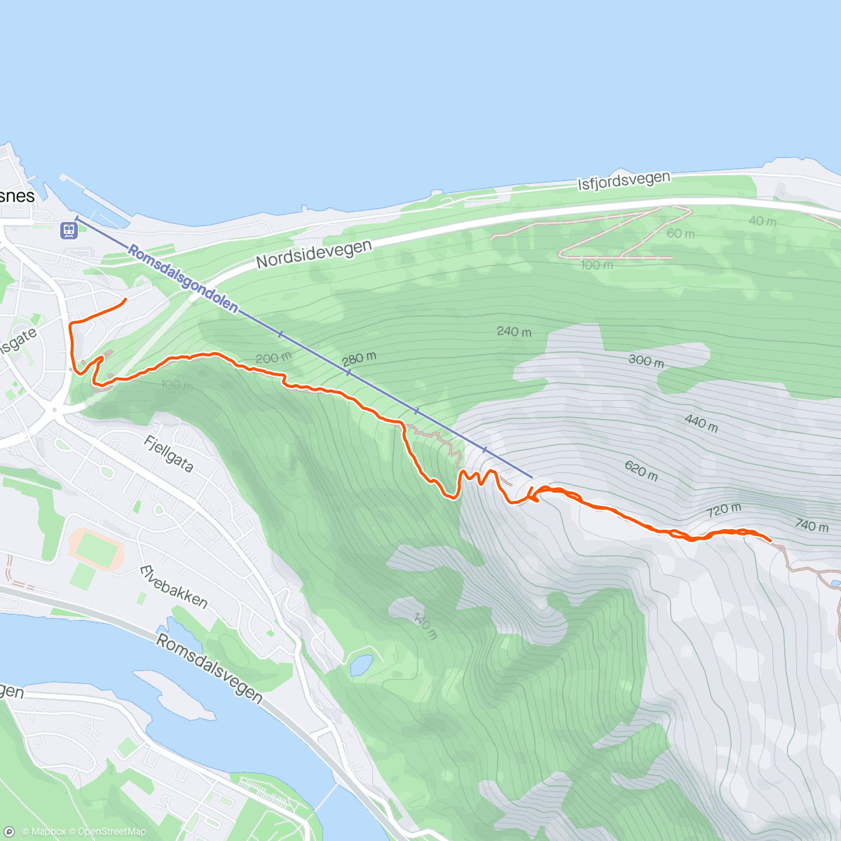 Map of the activity, Afternoon Run