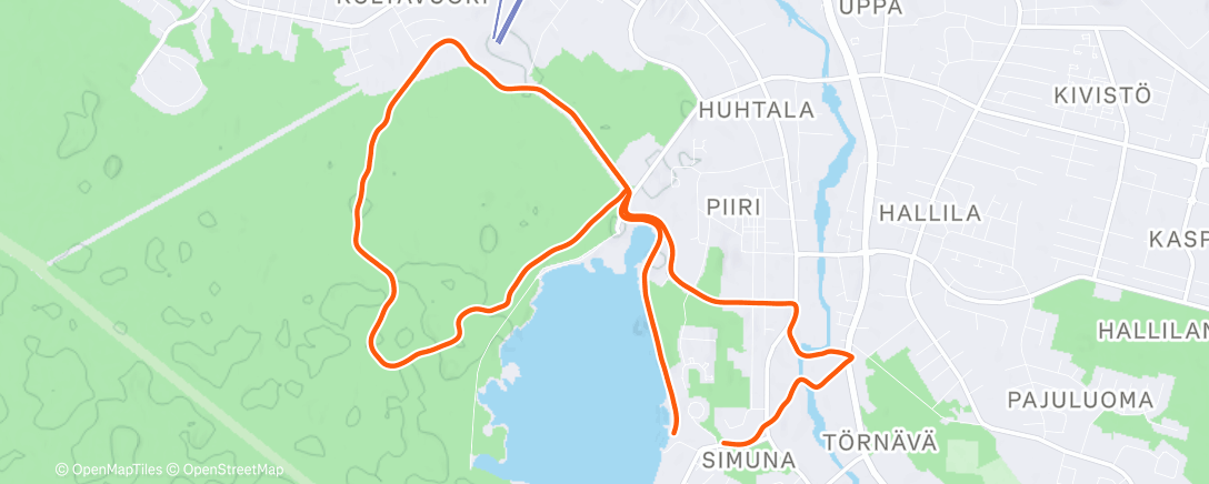 Map of the activity, Evening Run