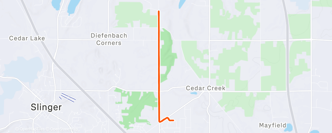 Map of the activity, Lunch Run