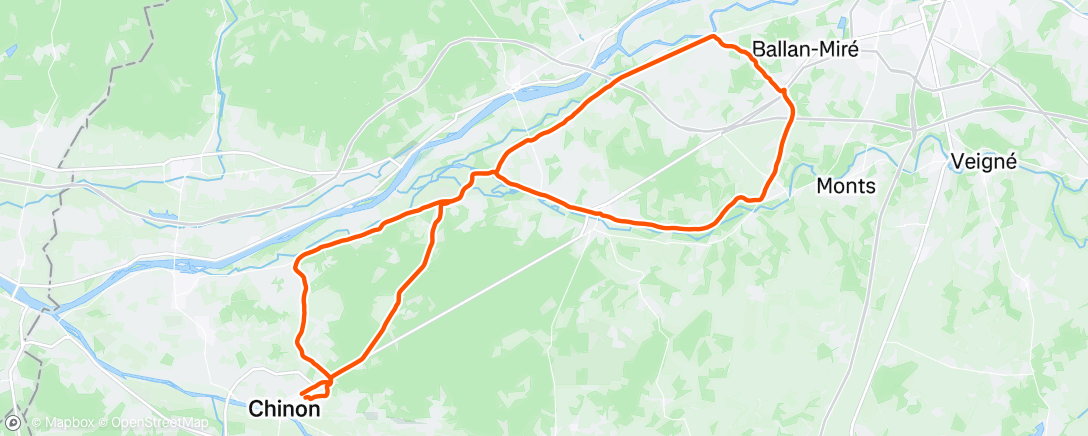 Mappa dell'attività Sortie vélo dans l'après-midi .... cramé bien avant l'arrivée !! Mais merci les locos !!💪💪