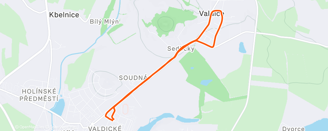 Map of the activity, Afternoon Run