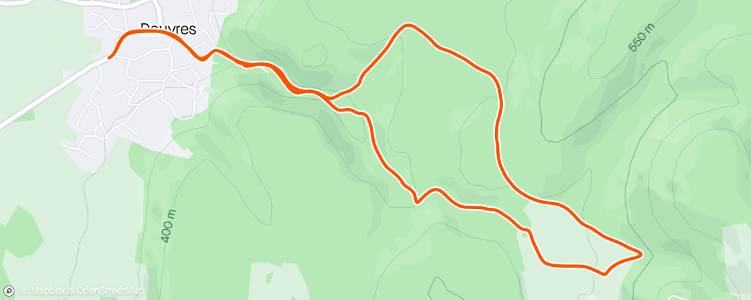 Mapa da atividade, Course à pied en soirée