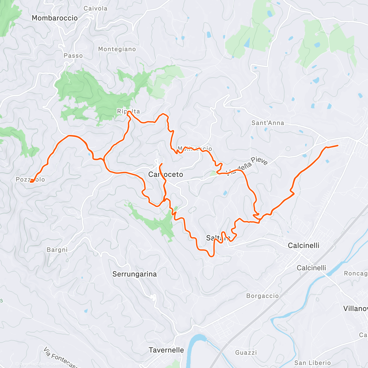 Map of the activity, Sessione di mountain biking mattutina