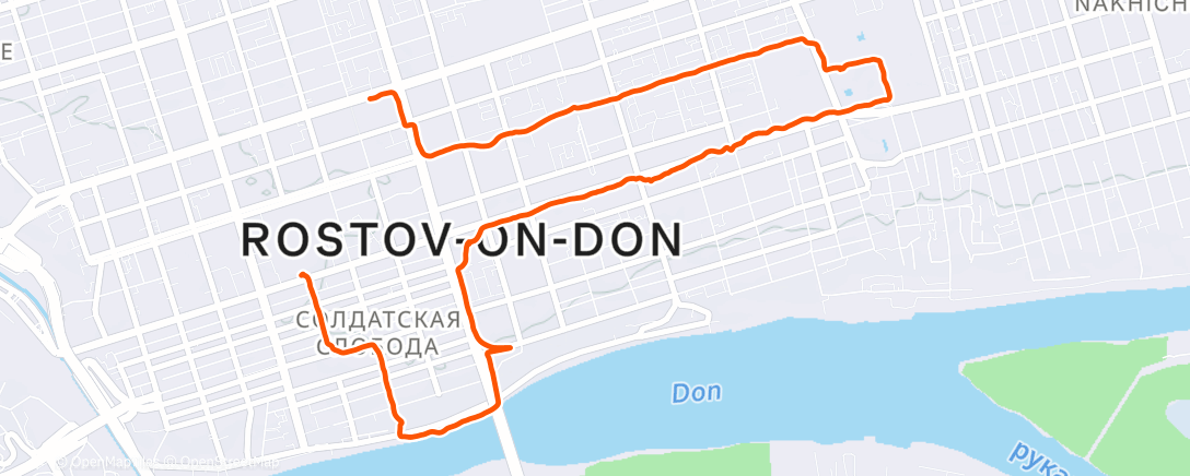 Map of the activity, Evening Run