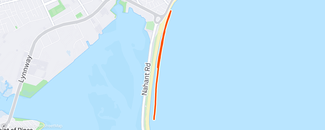 Map of the activity, Beach Afternoon Run