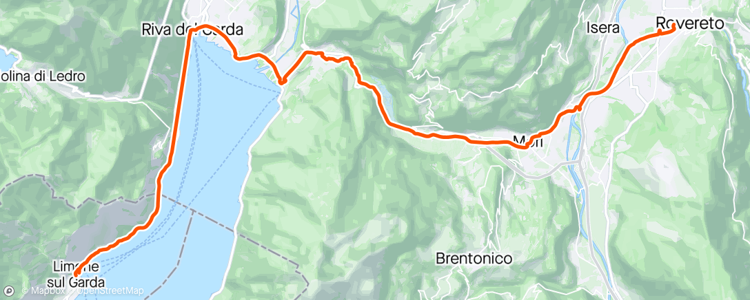 Map of the activity, Limone - Rovereto