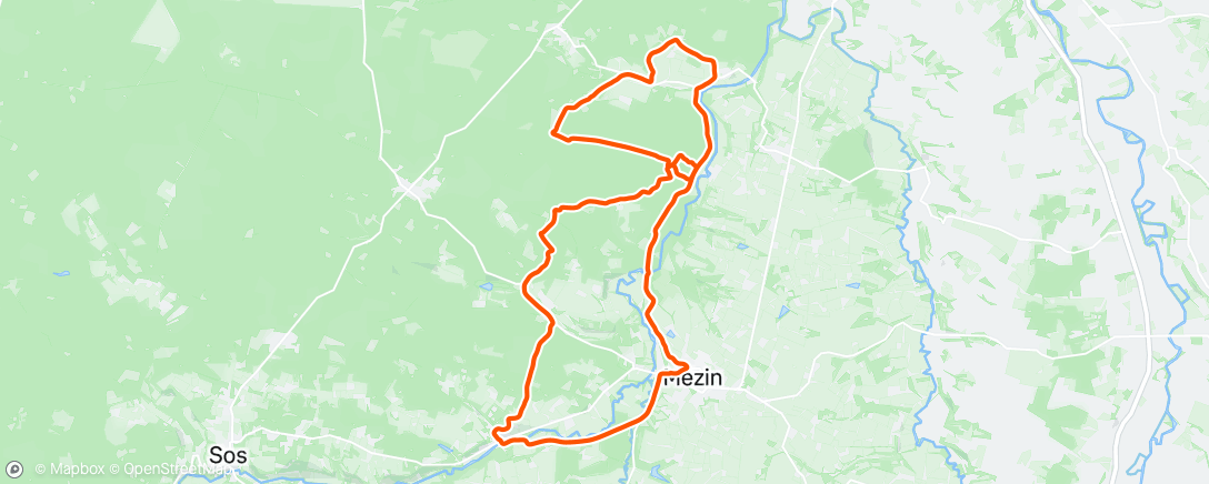 Map of the activity, Sortie VTT en soirée