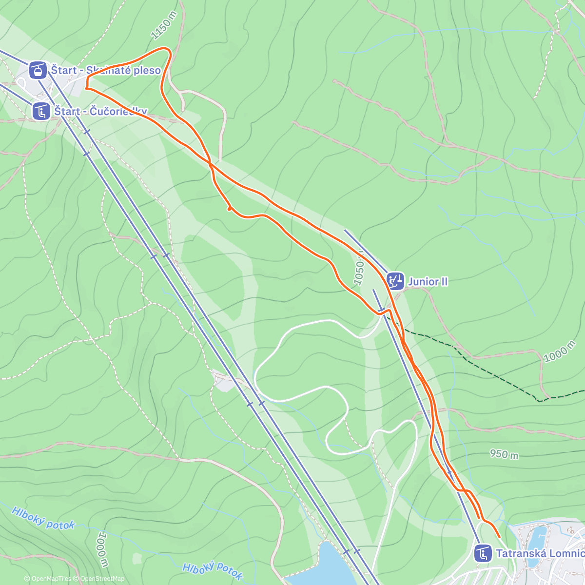 Карта физической активности (Lunch Backcountry Ski)