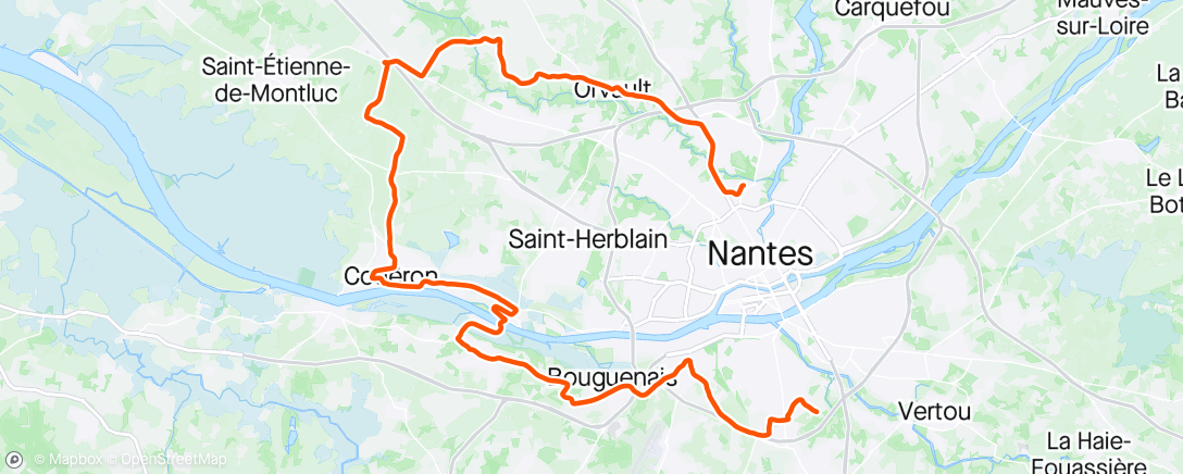 Map of the activity, Route - Tour de Nantes par l'ouest