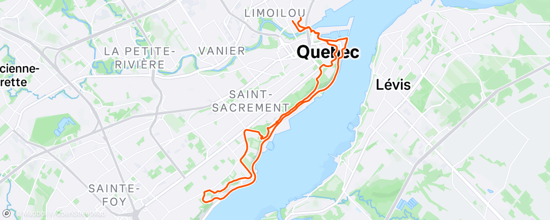 Map of the activity, Afternoon Run