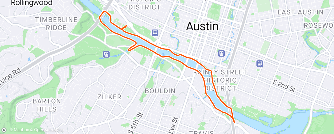 Map of the activity, Pre dinner miles, with some pickups