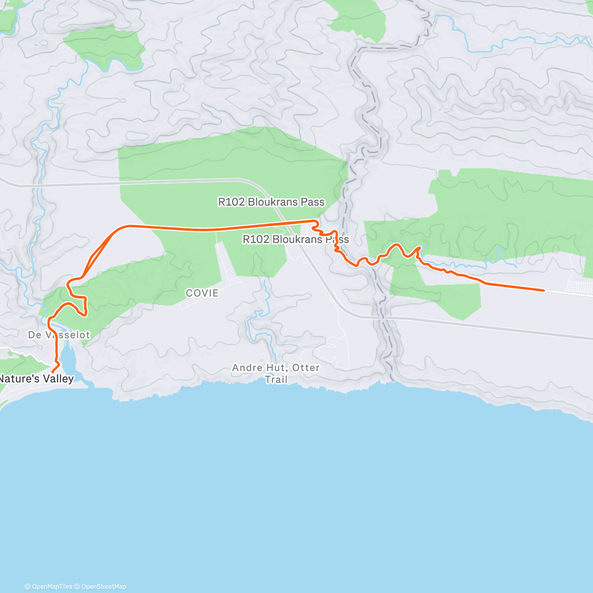 Map of the activity, Bloukraans geluk