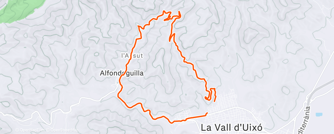 Map of the activity, Senderismo por la mañana