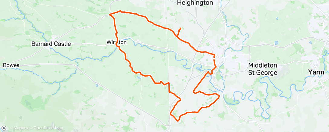 Map of the activity, Evening Ride