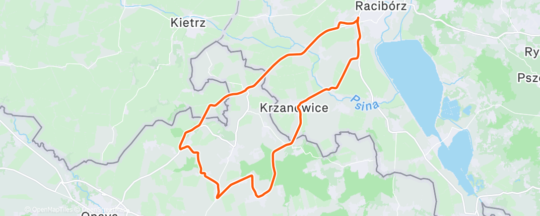 Map of the activity, Lunch Ride