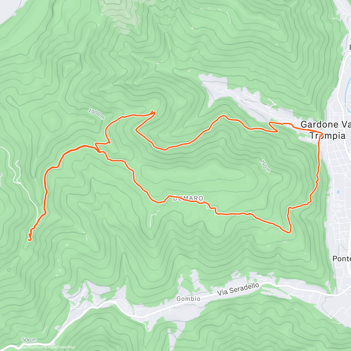 Карта физической активности (Sessione di trail running mattutina)