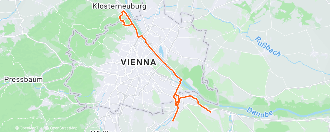 Map of the activity, Afternoon Ride