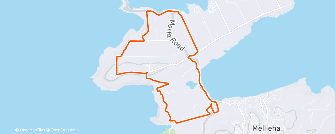 Map of the activity, Donker en avontuurlijk loopje 🇲🇹