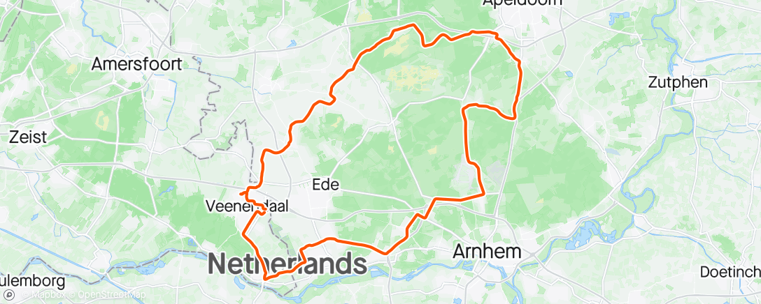 Mapa de la actividad (Tour de Veluwe)