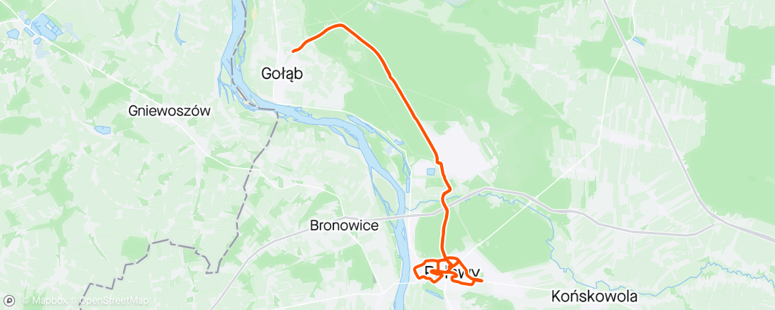 Map of the activity, Z PGR Team na zapiekanki do Gołębia.